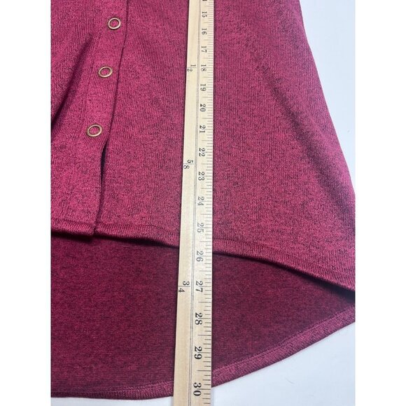 Soft Surroundings Willow Shirt Jacket XS Red Maroon Snap Shacket Aztec Southwest - Picture 9 of 10